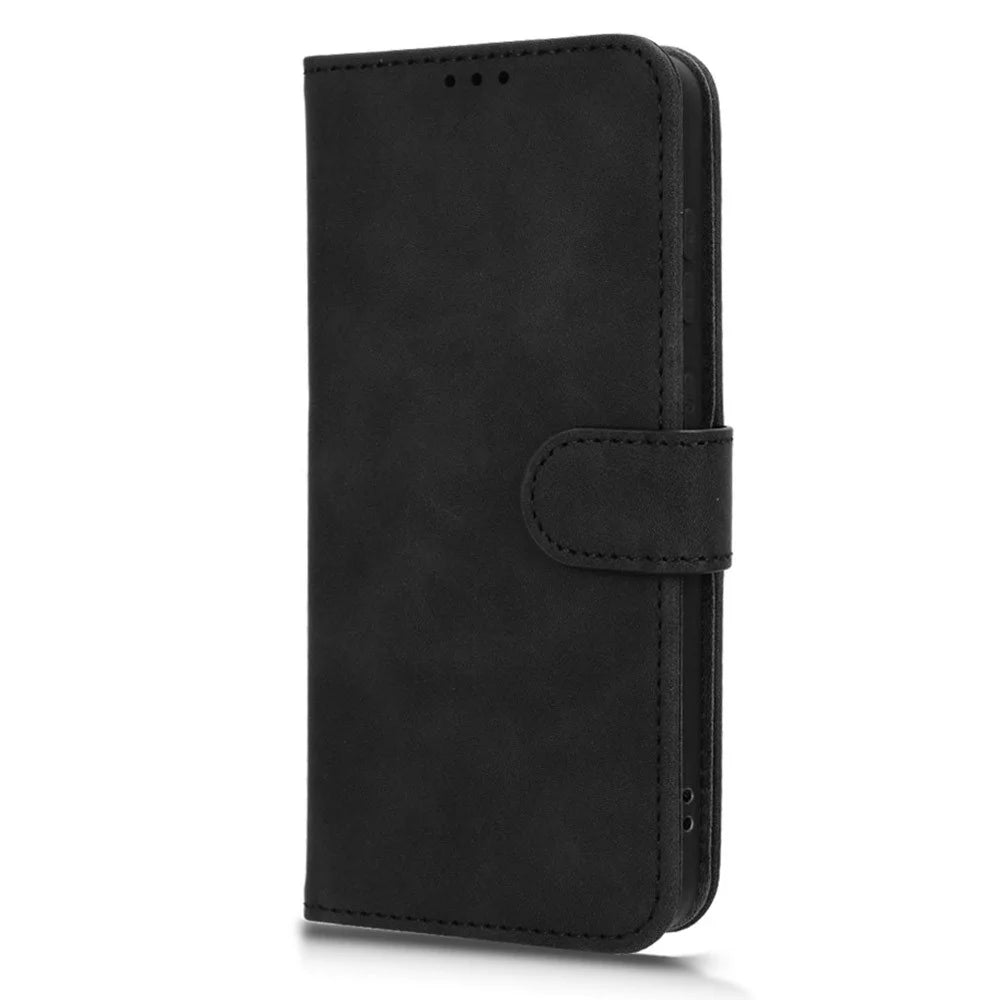 For Samsung Galaxy S26+ Leather Case Skin Feel Anti Drop Wallet Stand Flip Phone Cover - Black - 6