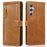 For Samsung Galaxy S26+ Case Zipper Flip Leather Phone Cover with Card Holder - Orange - 1
