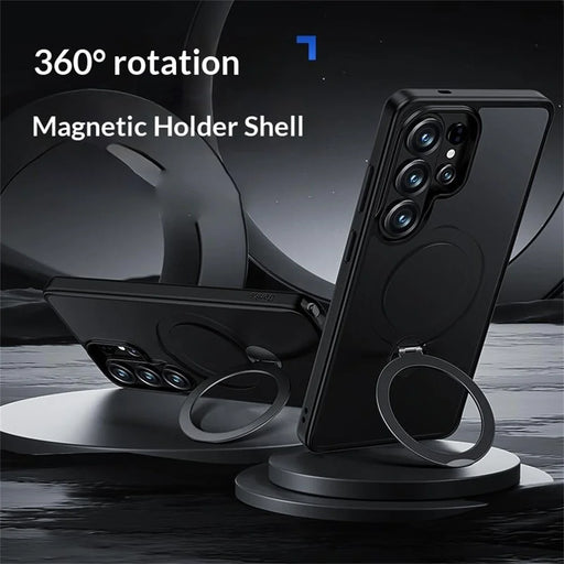 BENKS for Samsung Galaxy S26 Ultra Magnetic Case Rotary Ring Kickstand TPU + PC Phone Cover - Black - 2
