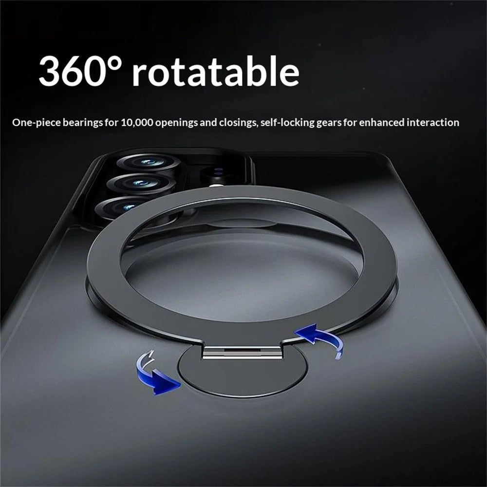 BENKS for Samsung Galaxy S26 Ultra Magnetic Case Rotary Ring Kickstand TPU + PC Phone Cover - Black - 4