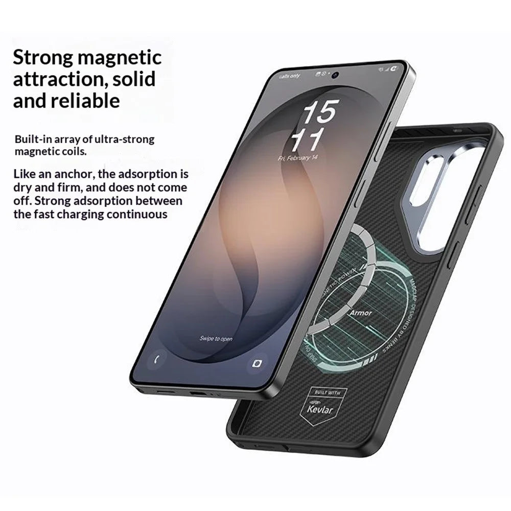 BENKS Y2 for Samsung Galaxy S26 Ultra Magnetic Case 600D Aramid Fiber PC + TPU Phone Cover - Black - 3