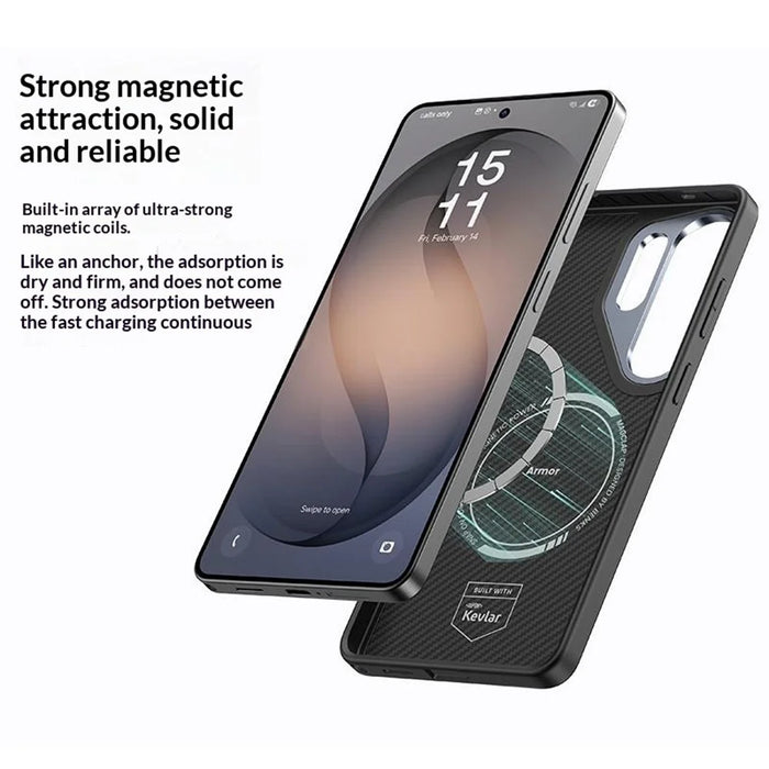BENKS Y2 for Samsung Galaxy S26 Ultra Magnetic Case 600D Aramid Fiber PC + TPU Phone Cover - Black - 3