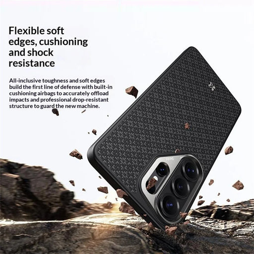 BENKS Y2 for Samsung Galaxy S26 Ultra Magnetic Case Woven Texture Aramid Fiber TPU Phone Cover - Black - 2