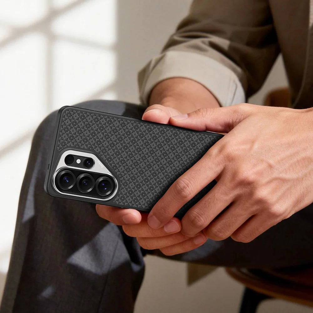 BENKS Y2 for Samsung Galaxy S26 Ultra Magnetic Case Woven Texture Aramid Fiber TPU Phone Cover - Black - 6