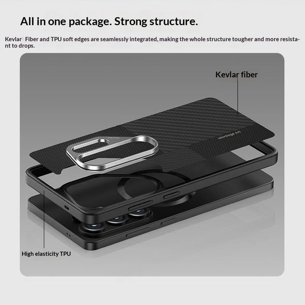 BENKS Y3 For Samsung Galaxy S26 Ultra Magnetic Case Aramid Fiber TPU Anti-drop Phone Cover - Black - 6