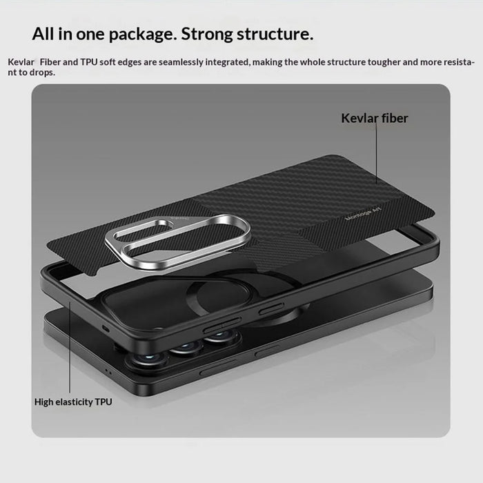 BENKS Y3 For Samsung Galaxy S26 Ultra Magnetic Case Aramid Fiber TPU Anti-drop Phone Cover - Black - 6
