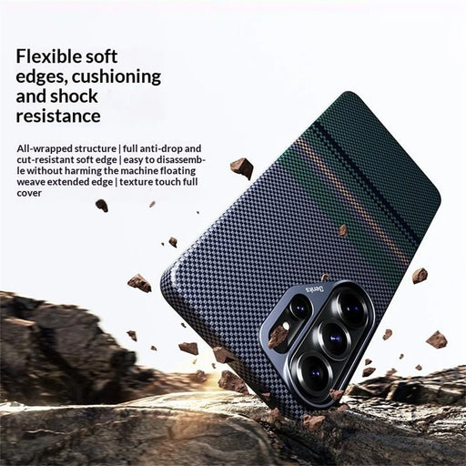 BENKS Y1 For Samsung Galaxy S26 Ultra Magnetic Case Aramid Fiber TPU Aurora Phone Cover - Black - 2