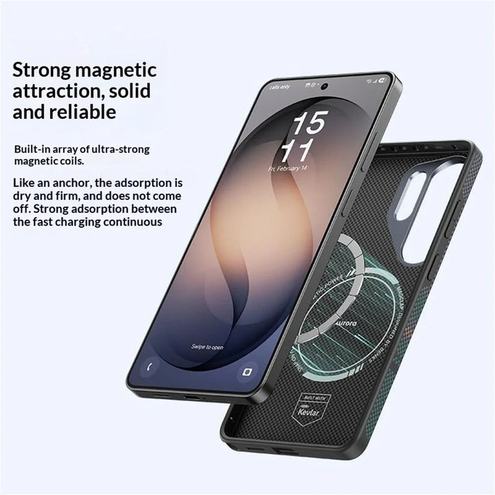 BENKS Y1 For Samsung Galaxy S26 Ultra Magnetic Case Aramid Fiber TPU Aurora Phone Cover - Black - 3