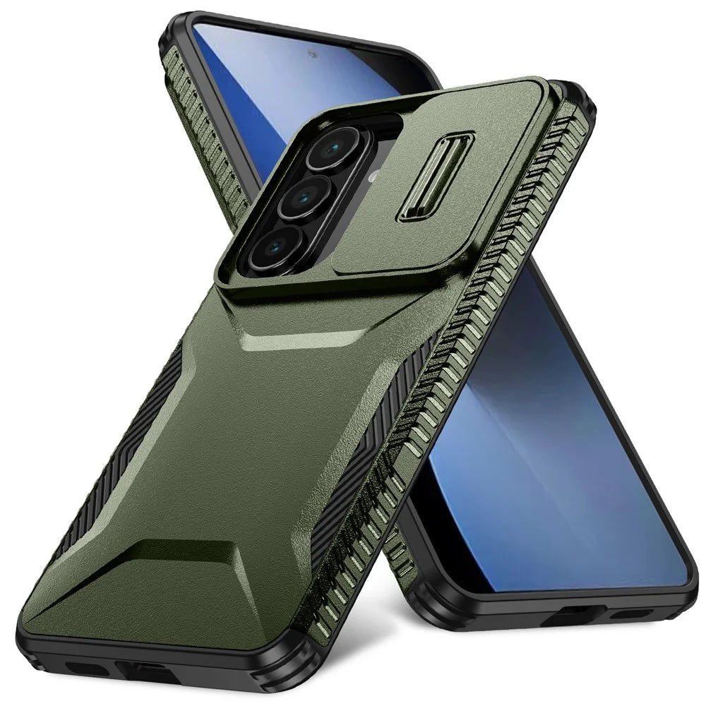For Samsung Galaxy S26+ Case Camshield TPU + PC Phone Cover Non-Slip Side Edge - Green - 1