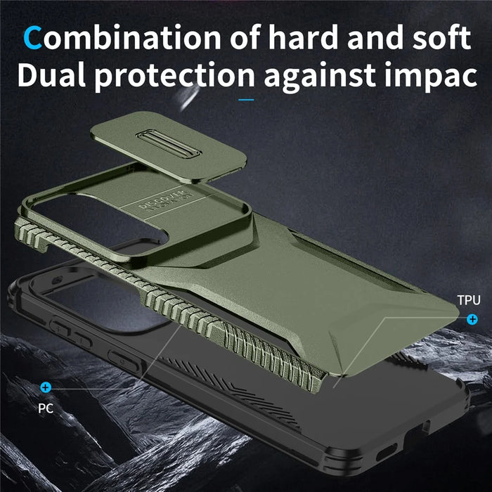 For Samsung Galaxy S26+ Case Camshield TPU + PC Phone Cover Non-Slip Side Edge - Green - 6