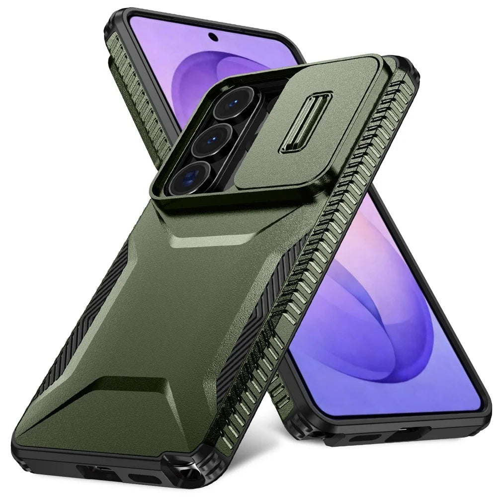 For Samsung Galaxy S26 Ultra Case Camshield TPU + PC Phone Cover Non-Slip Side Edge - Green - 1
