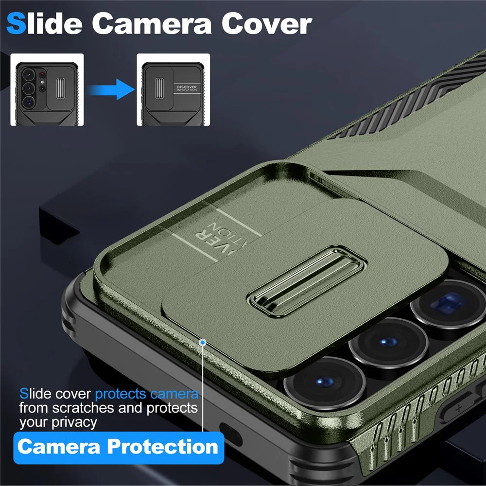 For Samsung Galaxy S26 Ultra Case Camshield TPU + PC Phone Cover Non-Slip Side Edge - Green - 3