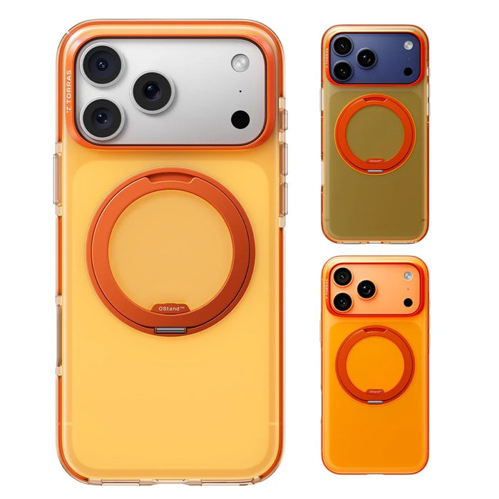 TORRAS O3 Hue Series For iPhone 17 Pro Max Compatible with MagSafe Anti Drop Airbag Color Block PC + TPU Phone Case with Kickstand (Amazon Packaging) - Golden Citrus - 2