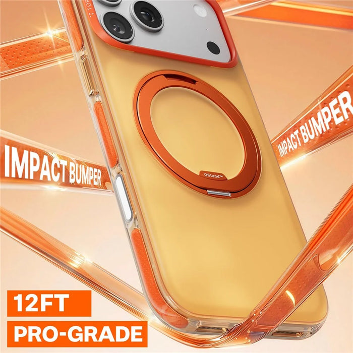 TORRAS O3 Hue Series For iPhone 17 Pro Max Compatible with MagSafe Anti Drop Airbag Color Block PC + TPU Phone Case with Kickstand (Amazon Packaging) - Golden Citrus - 3