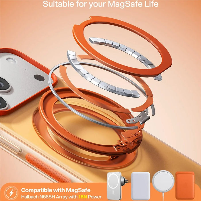 TORRAS O3 Hue Series For iPhone 17 Pro Max Compatible with MagSafe Anti Drop Airbag Color Block PC + TPU Phone Case with Kickstand (Amazon Packaging) - Golden Citrus - 7