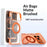 For iPhone 17 Pro Max Magnetic Phone Case Matte Anti-Fingerprint Cover with 360° Rotating Kickstand and Tempered Glass - Orange - 3