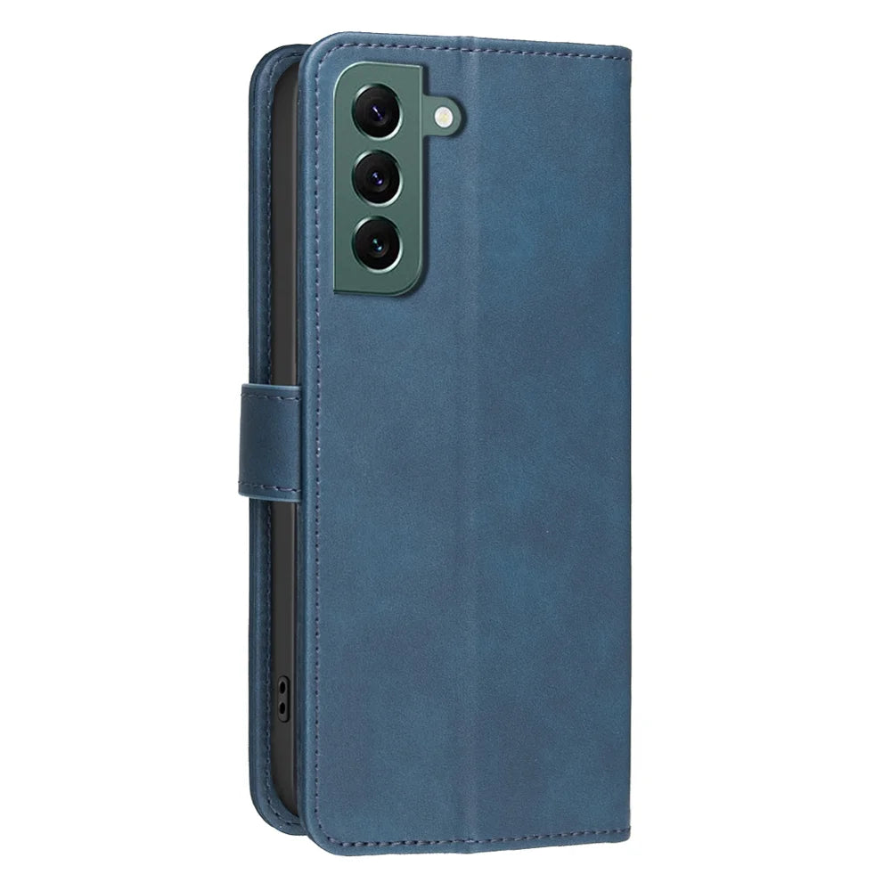 BINFEN COLOR For Samsung Galaxy S25+ / Galaxy S24+  BF37 Case RFID Blocking Wallet Stand Leather Phone Cover - Blue - 3