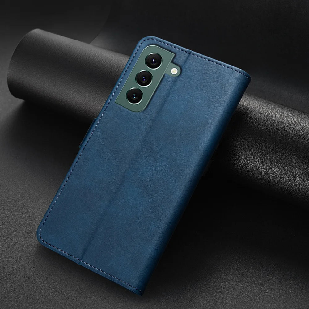 BINFEN COLOR For Samsung Galaxy S25+ / Galaxy S24+  BF37 Case RFID Blocking Wallet Stand Leather Phone Cover - Blue - 5