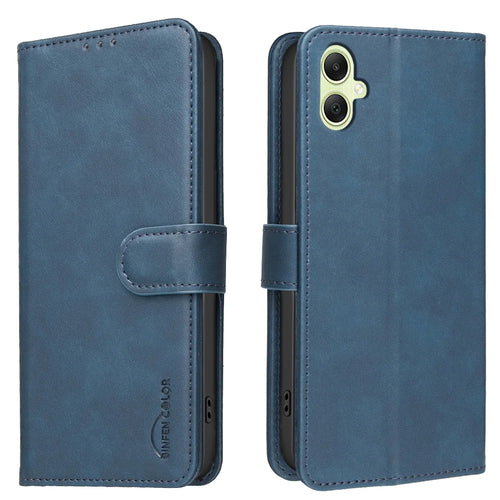 BINFEN COLOR For Samsung Galaxy A08 5G / A08 4G / A07 5G / A07 4G / A06 5G / A06 4G  BF37 Case RFID Blocking Wallet Stand Leather Phone Cover - Blue - 1
