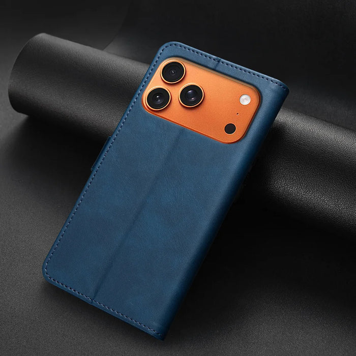 BINFEN COLOR For iPhone 18 Pro / 17 Pro  BF37 Case RFID Blocking Wallet Stand Leather Phone Cover - Blue - 5