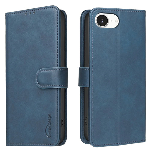BINFEN COLOR For iPhone 17e / 16e  BF37 Case RFID Blocking Wallet Stand Leather Phone Cover - Blue - 1