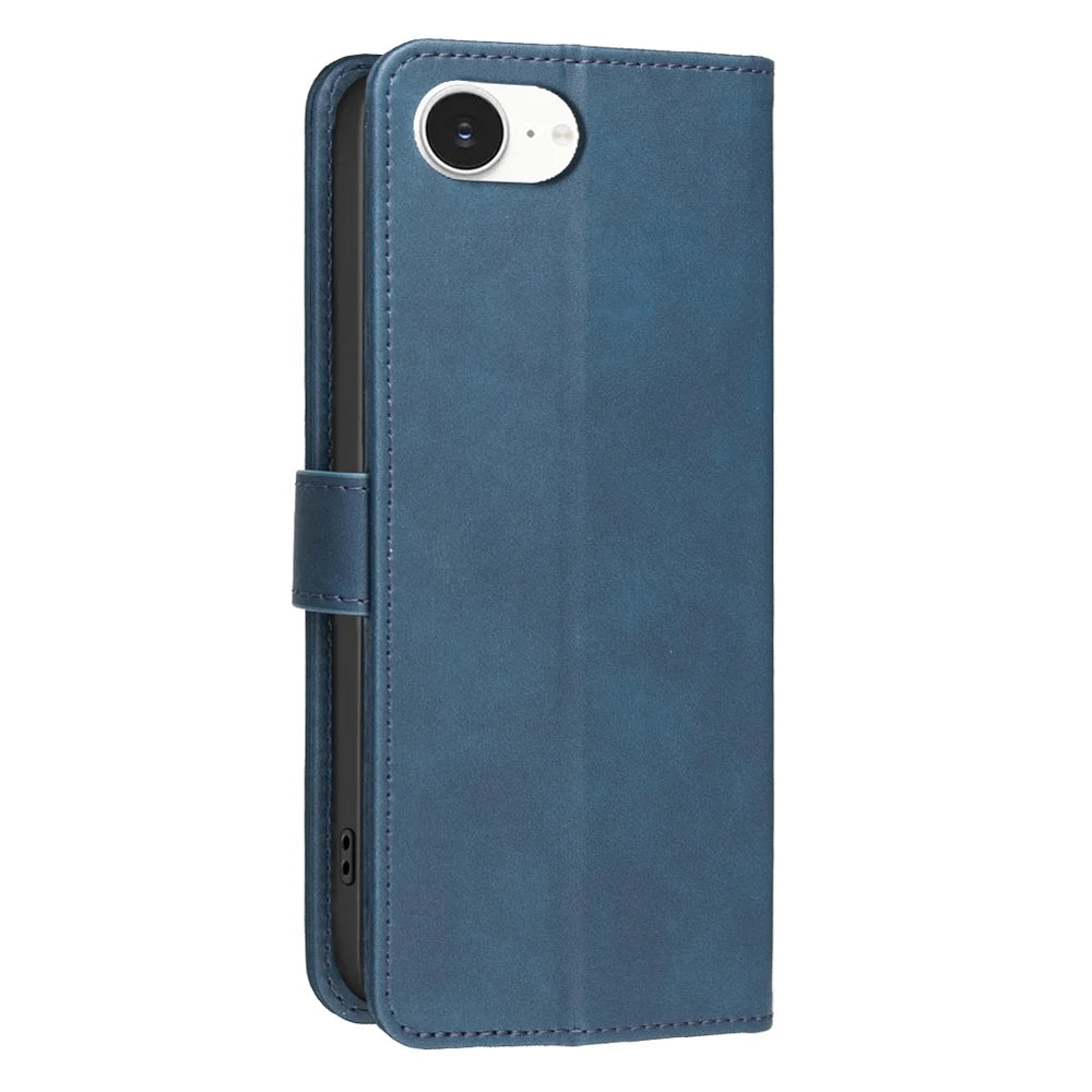 BINFEN COLOR For iPhone 17e / 16e  BF37 Case RFID Blocking Wallet Stand Leather Phone Cover - Blue - 3