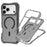 For iPhone 17 Pro Magnetic Phone Case Soft-touch 2-in-1 PC+TPU Shockproof Cover Compatible with MagSafe - Black - 1