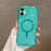 For iPhone 16 Magnetic Phone Case Detachable 2-in-1 Glitter TPU PC Cover Compatible with MagSafe - Mint Green - 1