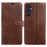 For Samsung Galaxy A26 5G Case Stand Wallet Calf Texture PU Leather Flip Phone Cover - Brown - 1