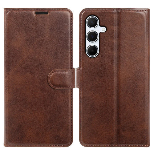 For Samsung Galaxy A36 5G Case Stand Wallet Calf Texture PU Leather Flip Phone Cover - Brown - 1