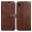 For iPhone 17e  /  16e Case Stand Wallet Calf Texture PU Leather Flip Phone Cover - Brown - 1