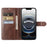 For iPhone 17e  /  16e Case Stand Wallet Calf Texture PU Leather Flip Phone Cover - Brown - 3