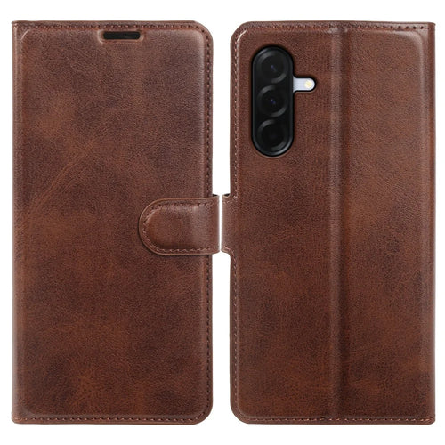 For Samsung Galaxy A37 5G Case Stand Wallet Calf Texture PU Leather Flip Phone Cover - Brown - 1