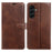 For Samsung Galaxy A56 5G Case Stand Wallet Calf Texture PU Leather Flip Phone Cover - Brown - 1