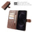 For Samsung Galaxy S25 Case Stand Wallet Calf Texture PU Leather Flip Phone Cover - Brown - 4
