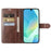 For Samsung Galaxy A16 4G  /  A16 5G Case Stand Wallet Calf Texture PU Leather Flip Phone Cover - Brown - 3