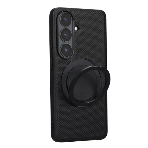 VILI TCY for Samsung Galaxy S26 Magnetic Phone Case with Rotary Kickstand PC TPU Back Cover - Black - 1