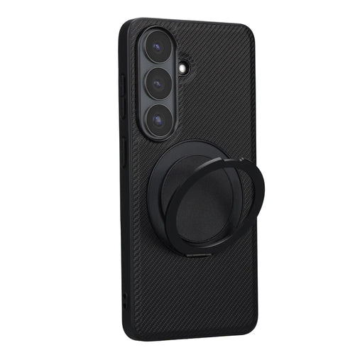 VILI TCY for Samsung Galaxy S26+ Magnetic Phone Case with Rotary Kickstand PC TPU Back Cover - Black - 1