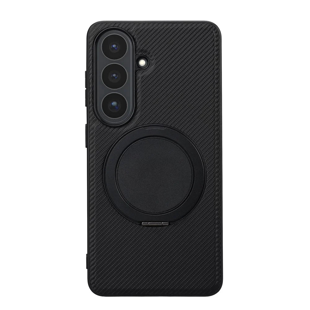 VILI TCY for Samsung Galaxy S26+ Magnetic Phone Case with Rotary Kickstand PC TPU Back Cover - Black - 2