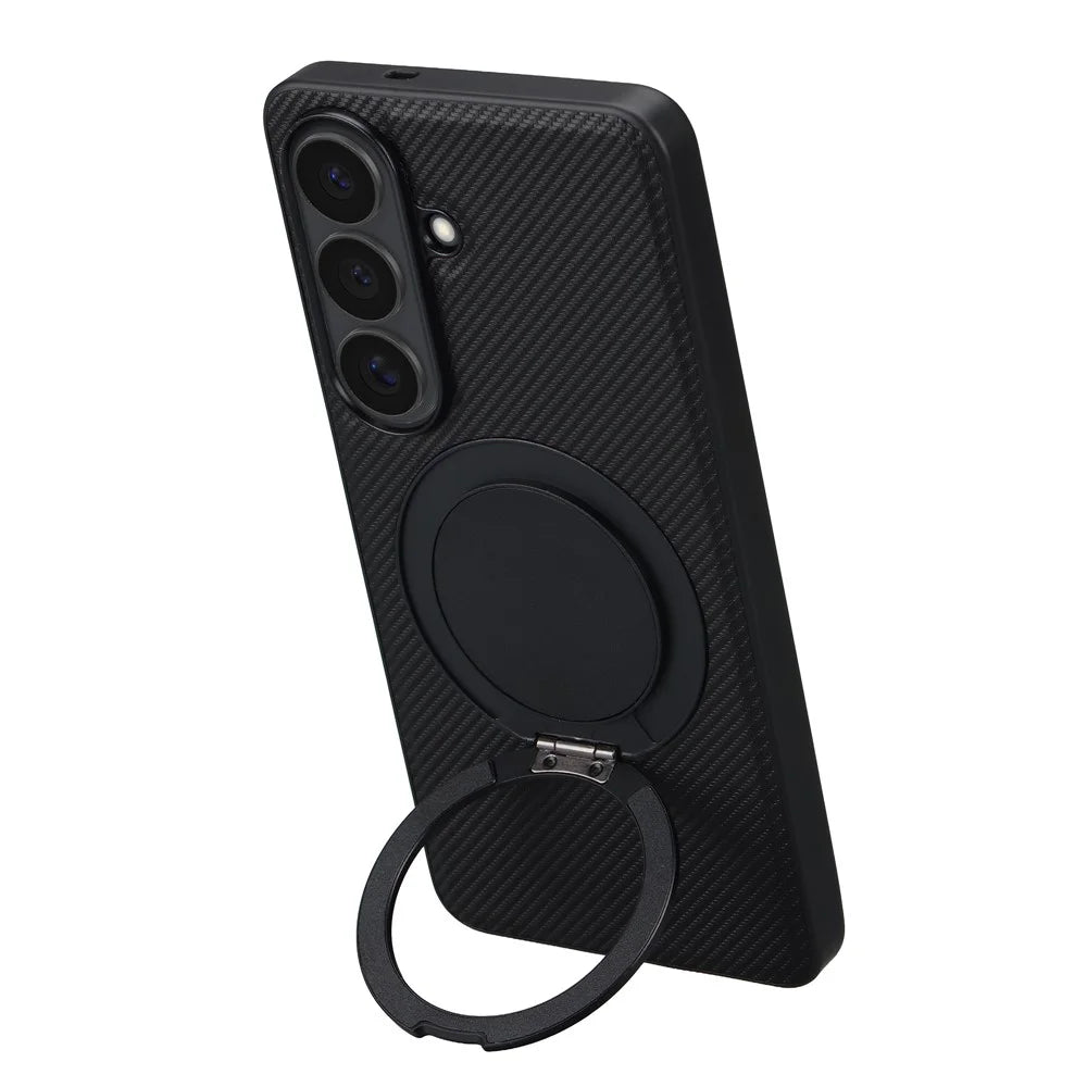 VILI TCY for Samsung Galaxy S26+ Magnetic Phone Case with Rotary Kickstand PC TPU Back Cover - Black - 3
