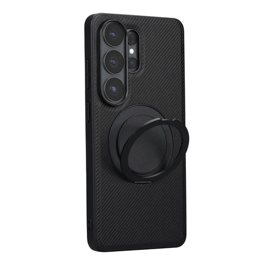 VILI TCY for Samsung Galaxy S26 Ultra Magnetic Phone Case with Rotary Kickstand PC TPU Back Cover - Black - 1