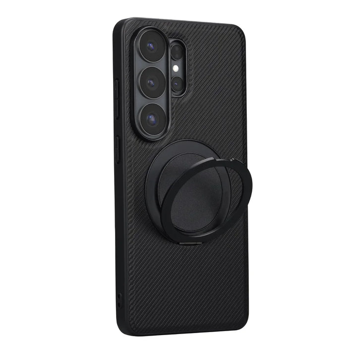 VILI TCY for Samsung Galaxy S26 Ultra Magnetic Phone Case with Rotary Kickstand PC TPU Back Cover - Black - 1
