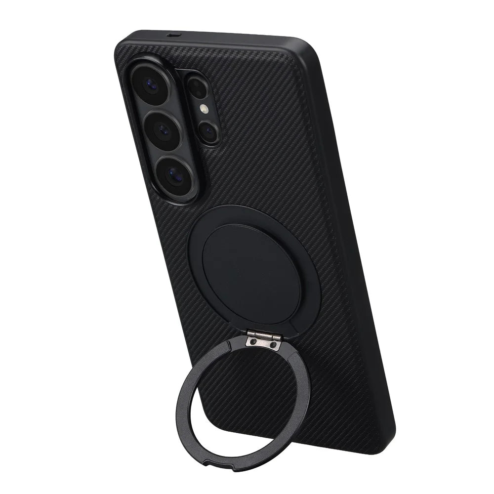 VILI TCY for Samsung Galaxy S26 Ultra Magnetic Phone Case with Rotary Kickstand PC TPU Back Cover - Black - 3