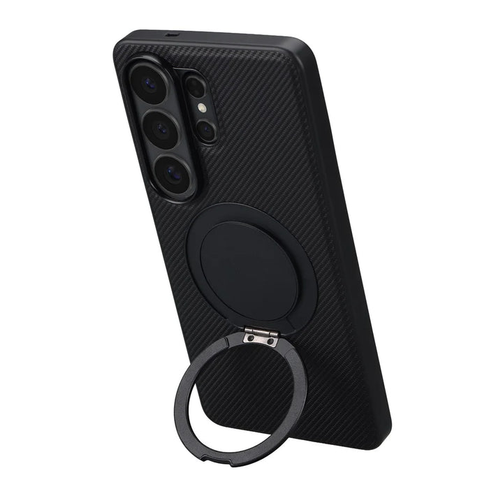 VILI TCY for Samsung Galaxy S26 Ultra Magnetic Phone Case with Rotary Kickstand PC TPU Back Cover - Black - 3