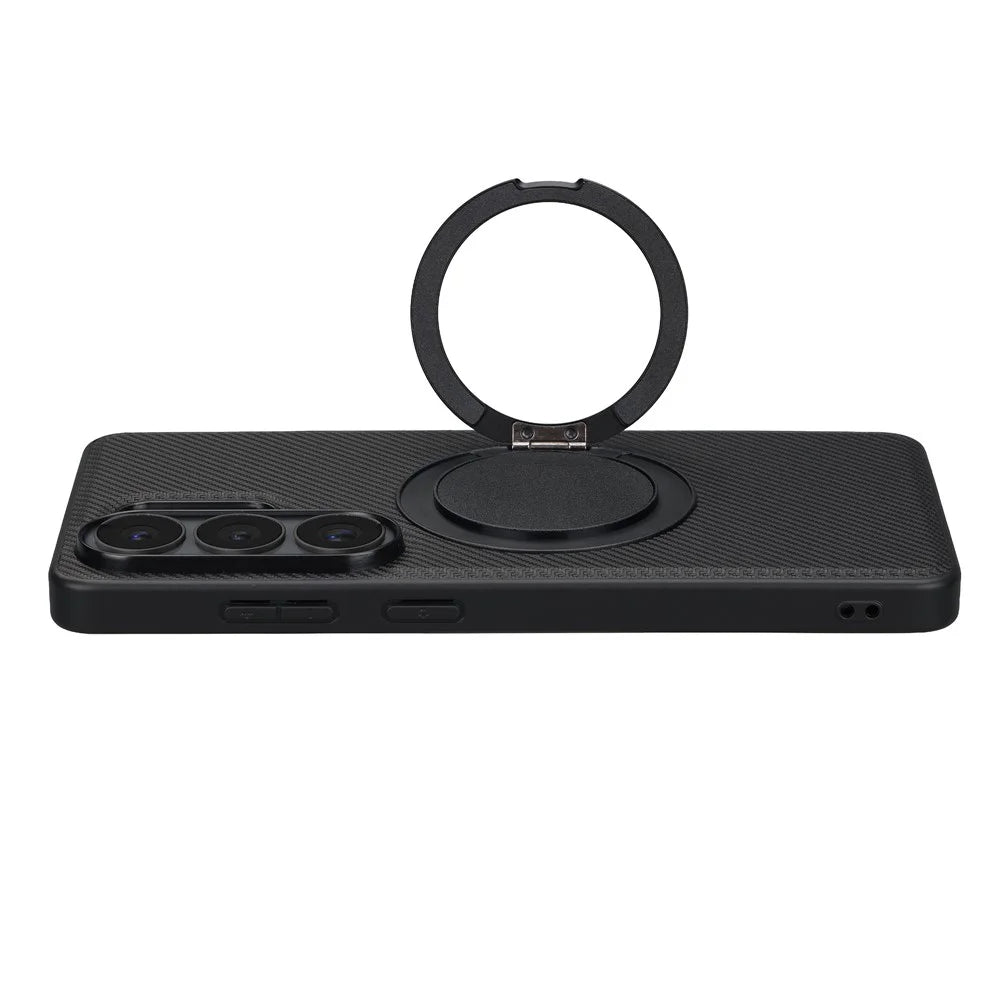 VILI TCY for Samsung Galaxy S26 Ultra Magnetic Phone Case with Rotary Kickstand PC TPU Back Cover - Black - 5