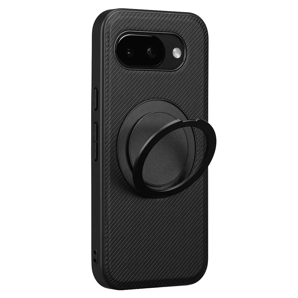 VILI TCY for Google Pixel 10a Magnetic Phone Case with Rotary Kickstand PC TPU Back Cover - Black - 1