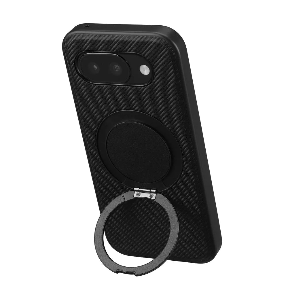VILI TCY for Google Pixel 10a Magnetic Phone Case with Rotary Kickstand PC TPU Back Cover - Black - 3
