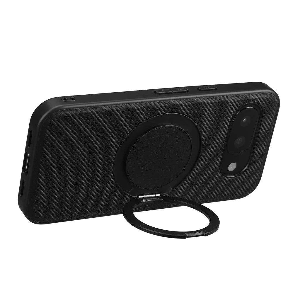 VILI TCY for Google Pixel 10a Magnetic Phone Case with Rotary Kickstand PC TPU Back Cover - Black - 4