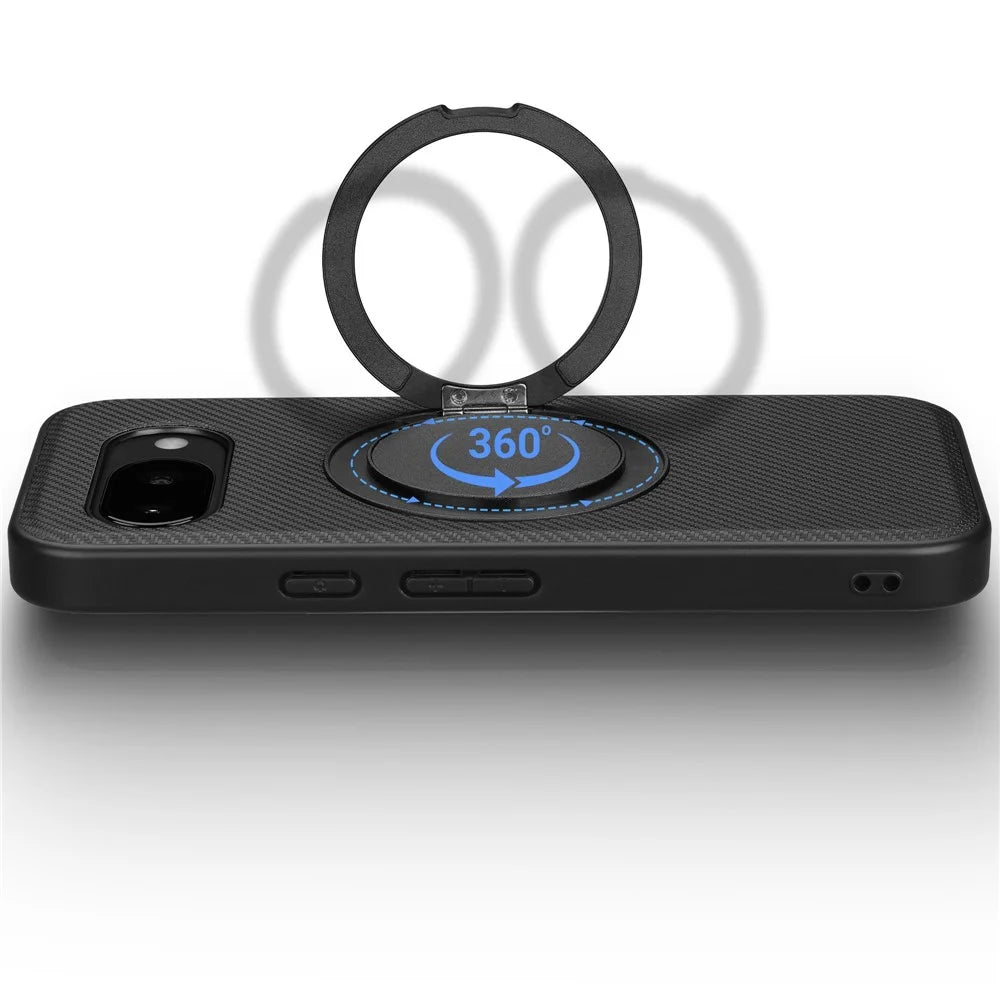 VILI TCY for Google Pixel 10a Magnetic Phone Case with Rotary Kickstand PC TPU Back Cover - Black - 6