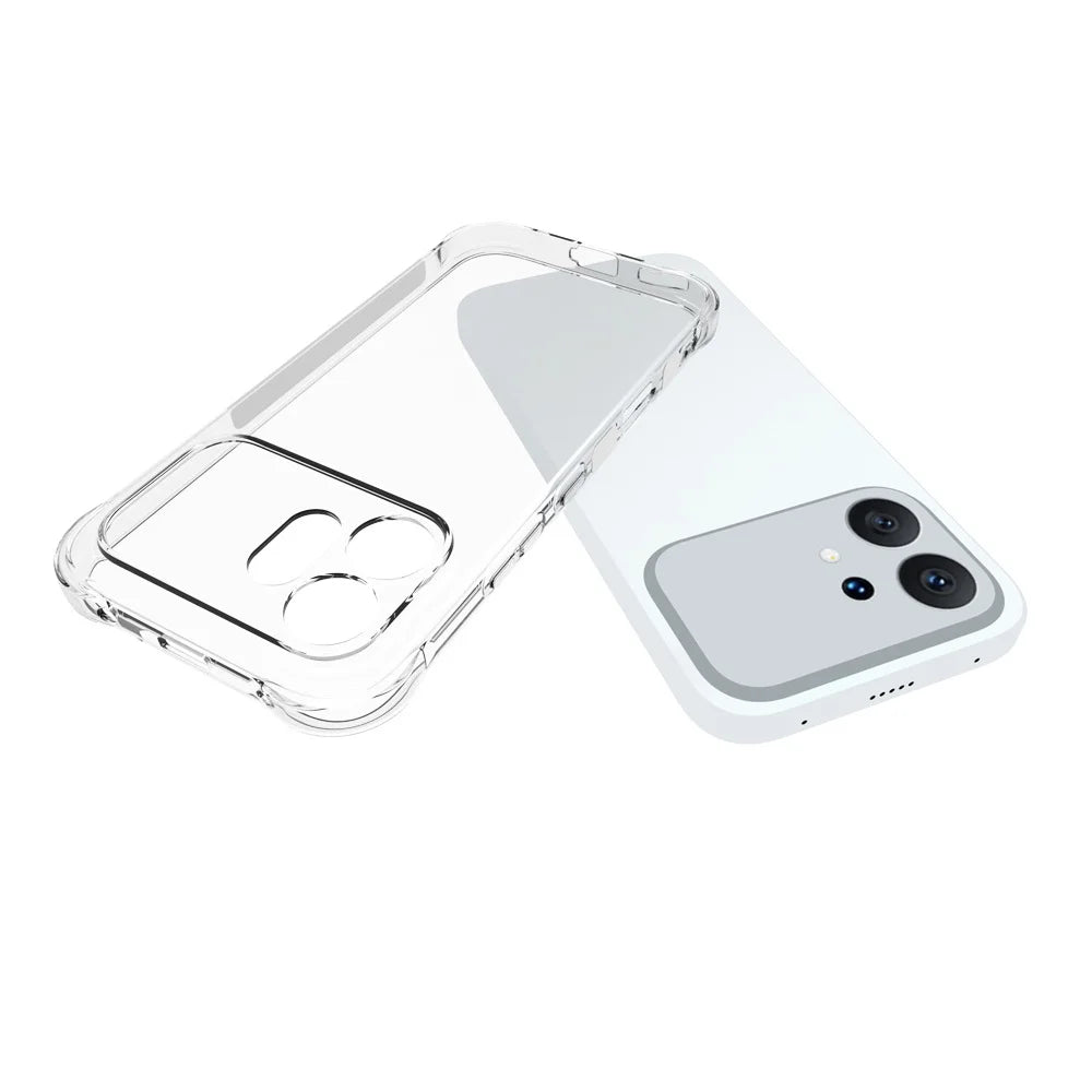 WANLONFENG For Honor 600 5G  WL2 Series TPU Case 2.0mm Phone Cover with 2Pcs Tempered Glass Films - Transparent - 5